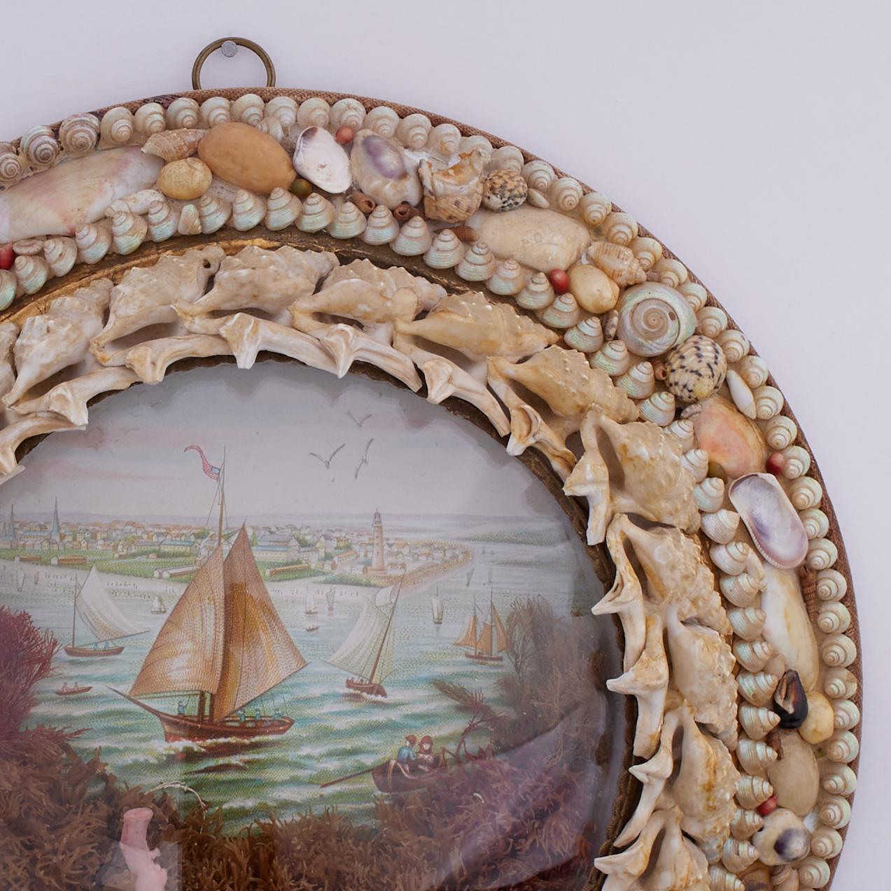 Bajan Antique Round British Colonial Sailors Valentine