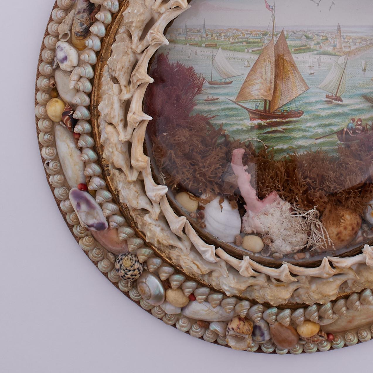 Hand-Crafted Antique Round British Colonial Sailors Valentine