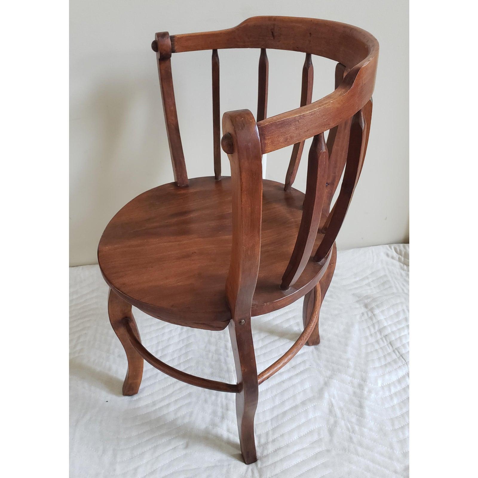 antique round wooden chair