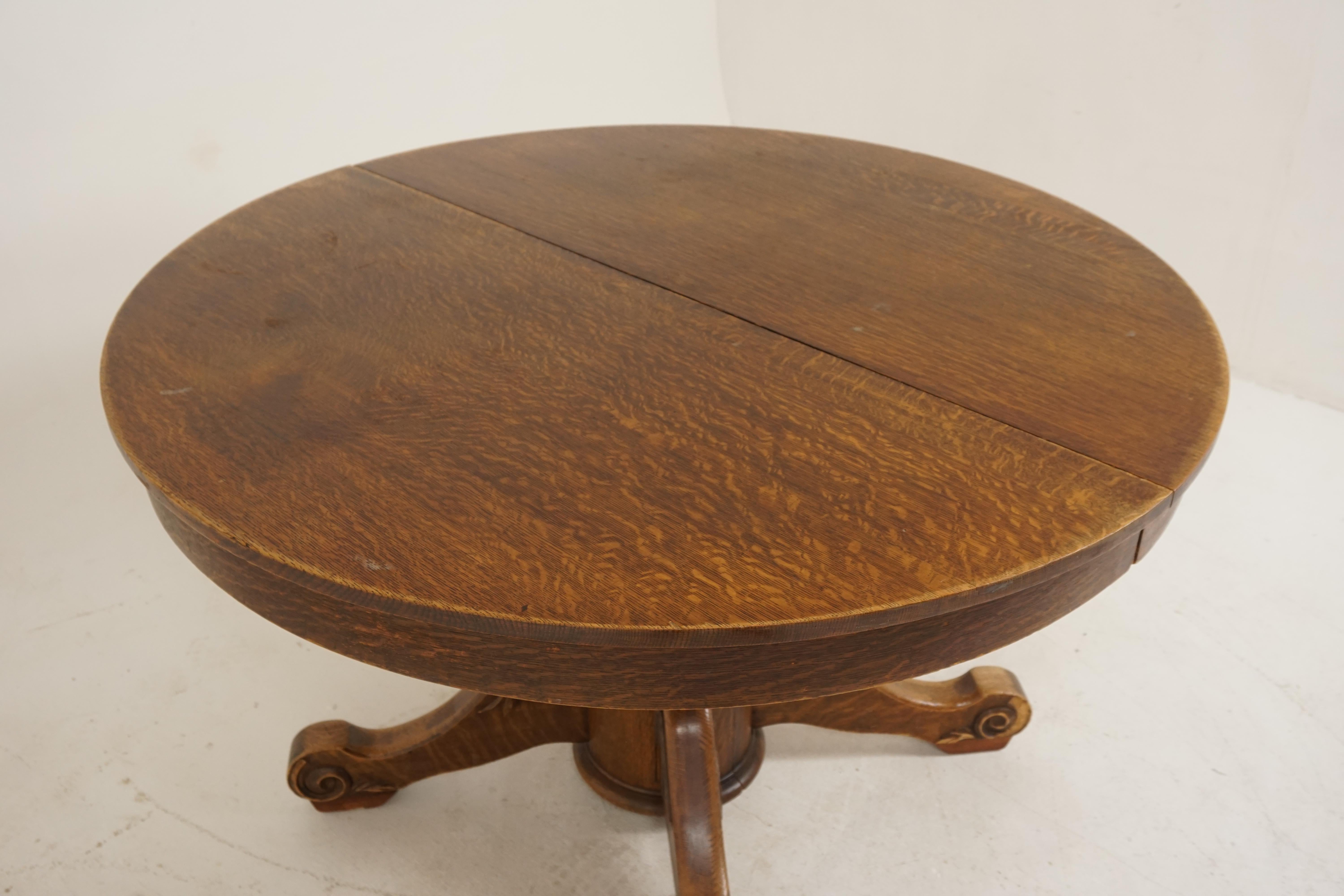 Antique round dining table, Early American, oak table with leaves, 1910, B2857

American 1910
Solid oak
Original finish
Round oak top
Three 10