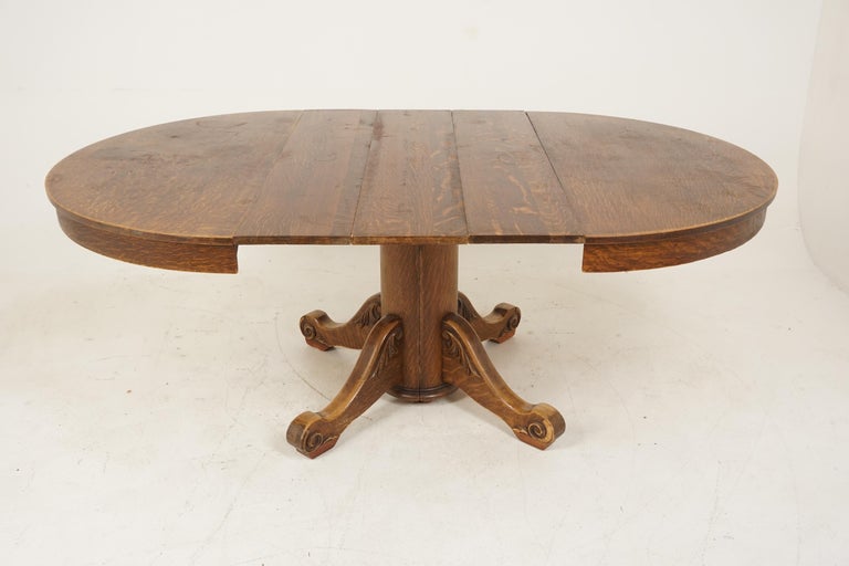 Antique Round Dining Table Early, Antique Round Dining Table With Claw Feet