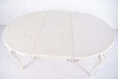 Antique Round Dining Table With Extension In Neo Rococo Style From 1920s