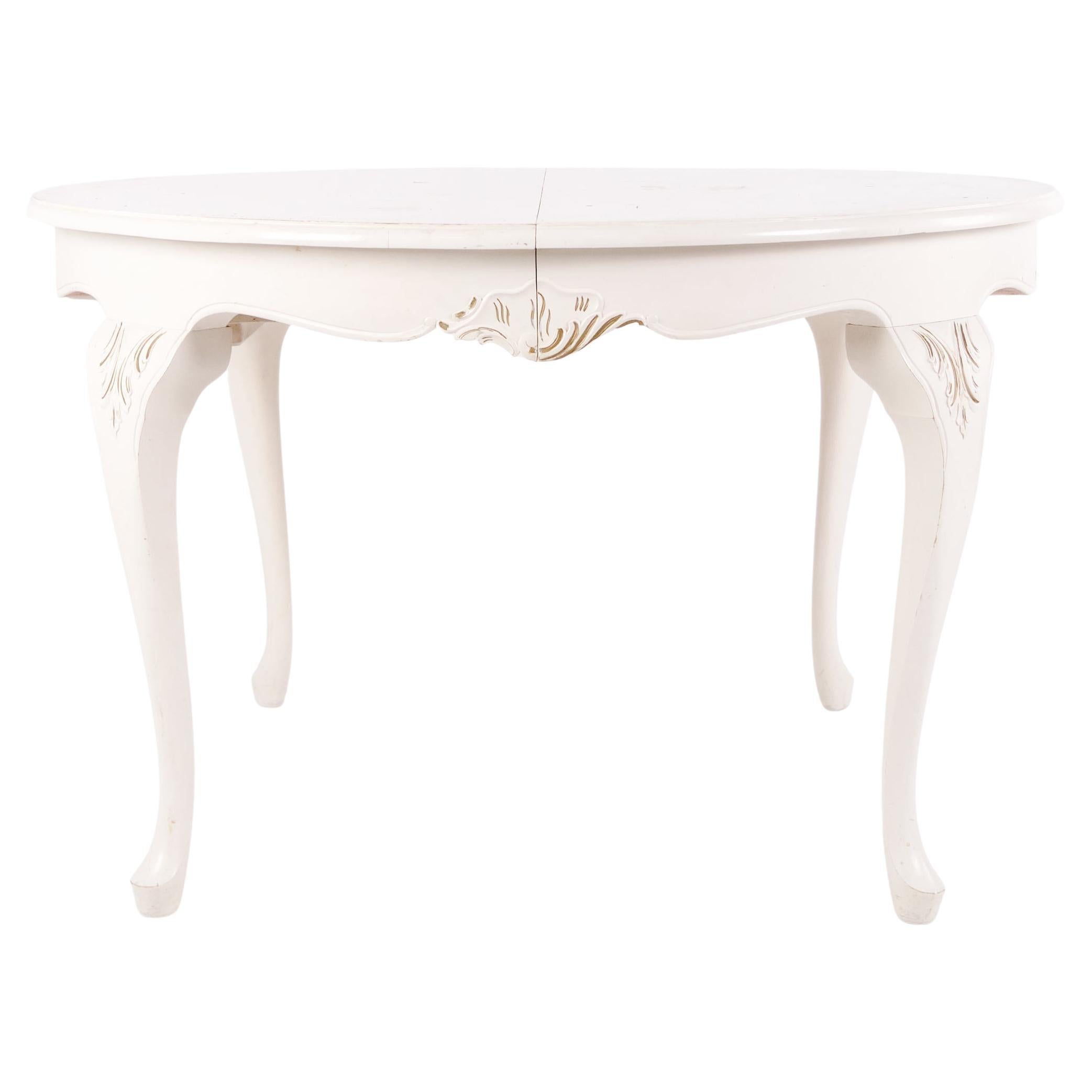 Antique Round Dining Table With Extension In Neo Rococo Style From 1920s For Sale