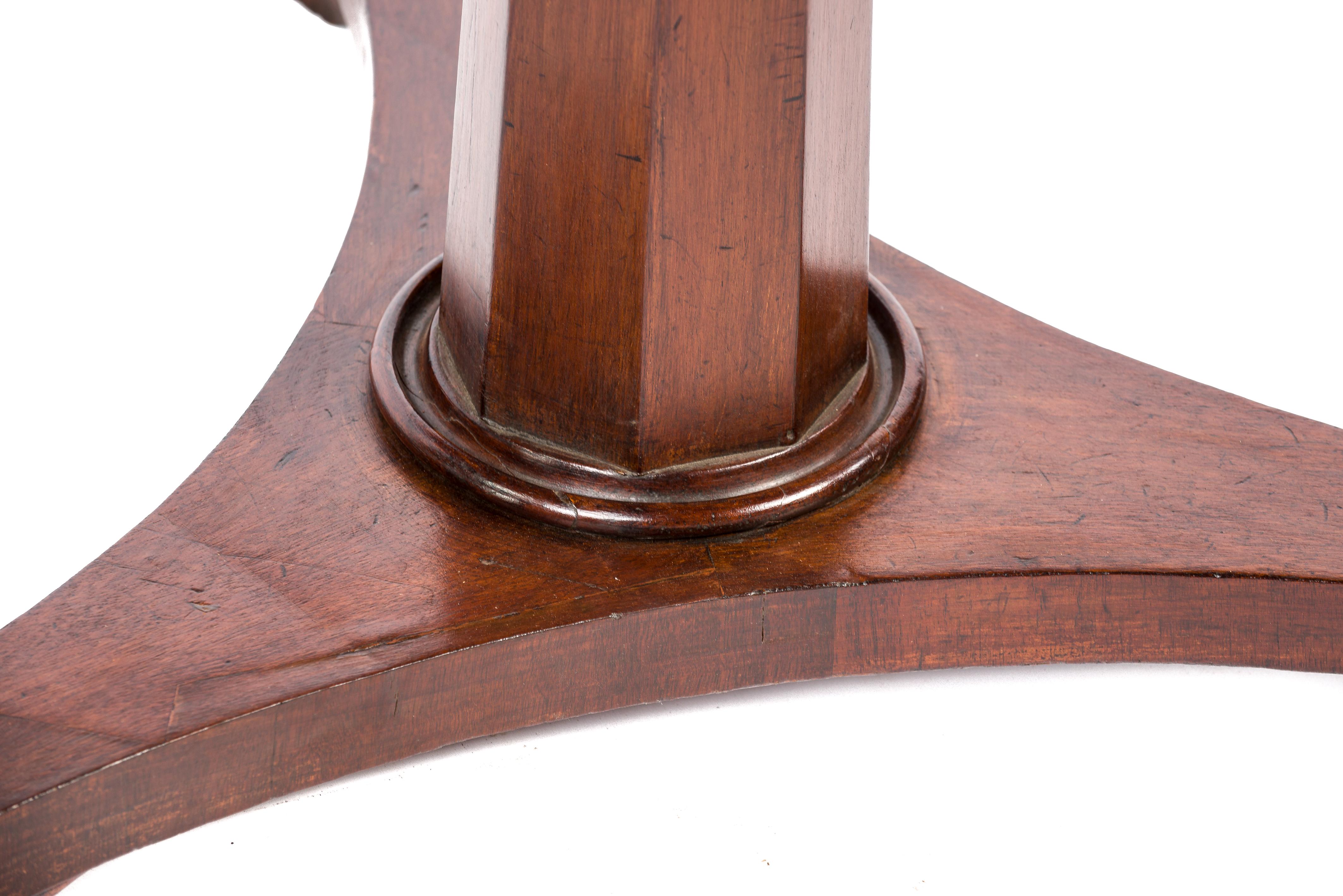 Antique Round English Regency Style Mahogany Tilt-Top Center Table 2