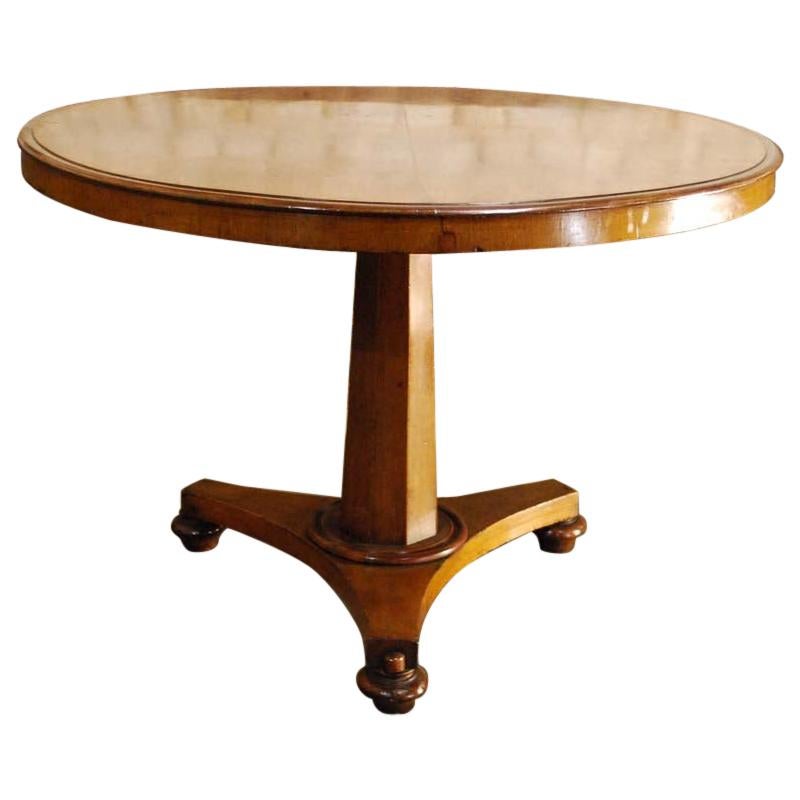 Antique Round English Regency Style Mahogany Tilt-Top Center Table