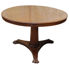 Antique Round English Regency Style Mahogany Tilt-Top Center Table
