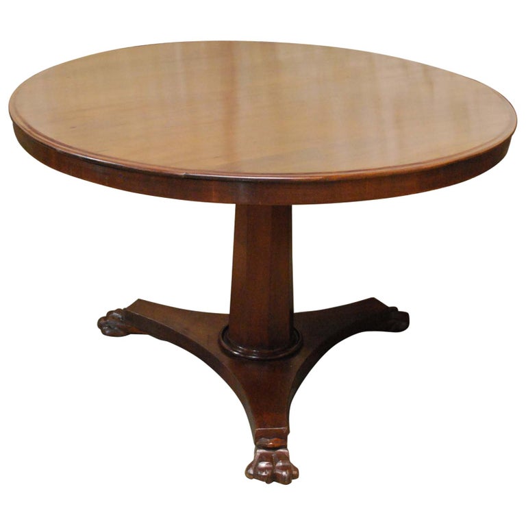Antique Round English Regency Style Mahogany Tilt-Top Center Table For Sale