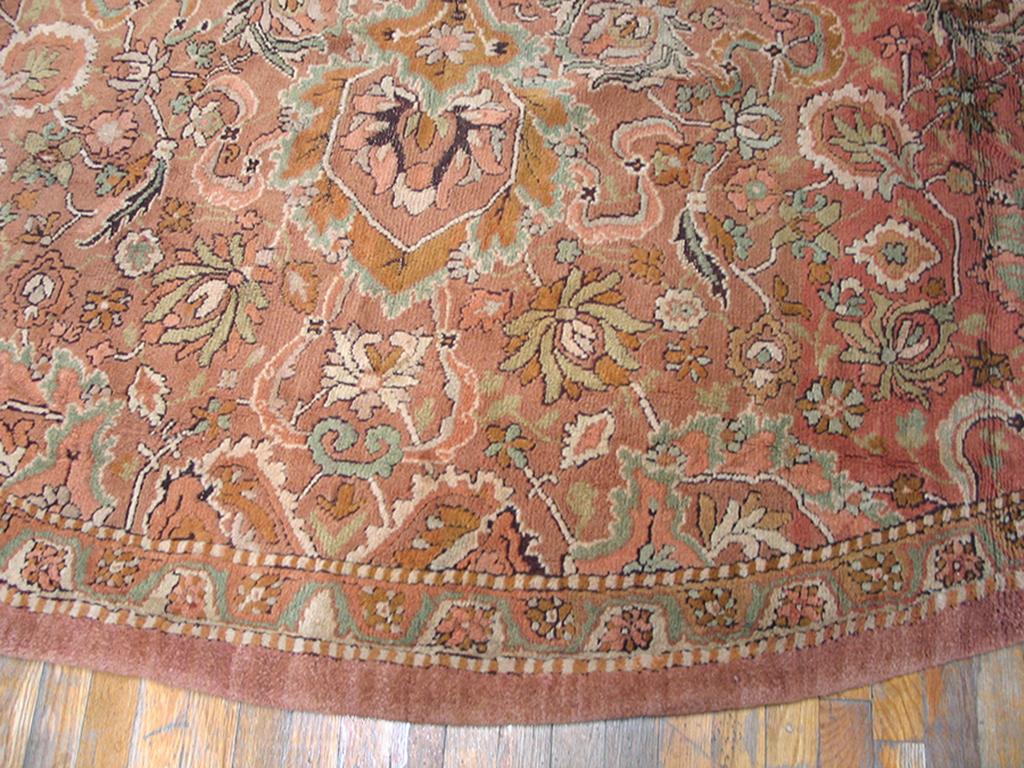 Antiker runder europäischer Axminster-Teppich 3,66 m x 3,66 m (Englisch) im Angebot