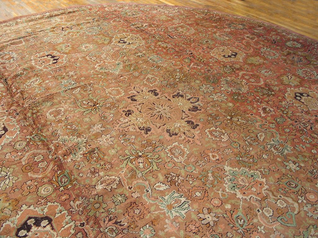 Antiker runder europäischer Axminster-Teppich 3,66 m x 3,66 m im Zustand „Gut“ im Angebot in New York, NY
