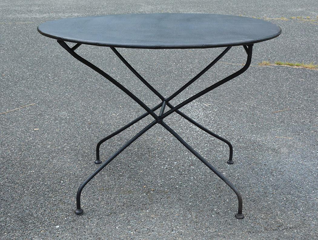 round metal table outdoor