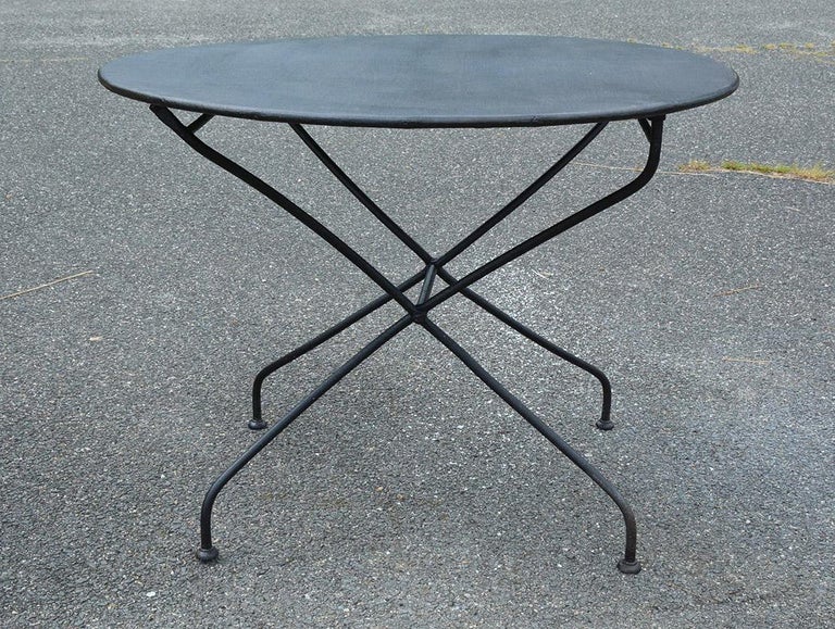 Antique Round French Folding Metal Garden Table at 1stDibs