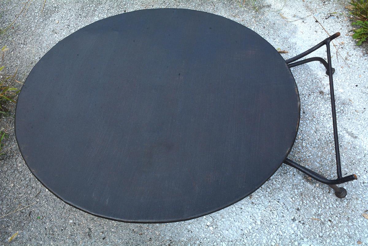 round metal outdoor table