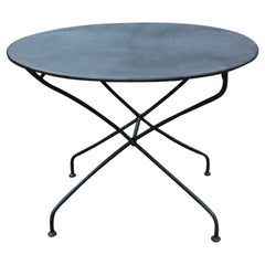 Antique Round French Folding Metal Garden Table