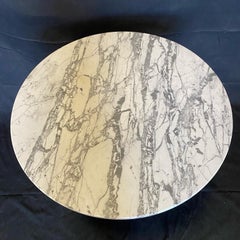 Antique Round Marble French Cafe Bistro Dining Table