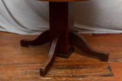 Antique Round Oak Pedestal Table in the Smallest Diameter Made, circa 1910