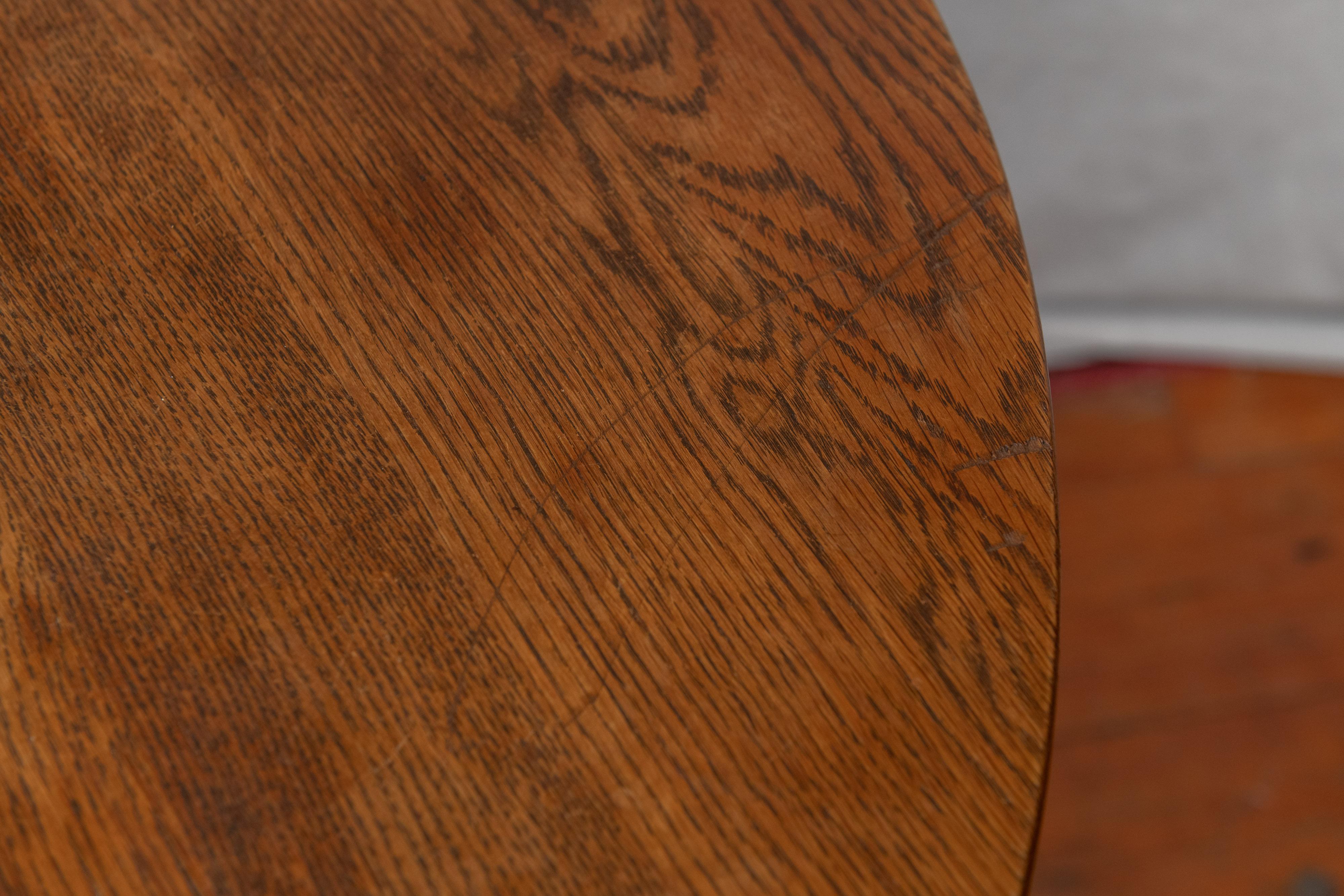 antique round oak table value