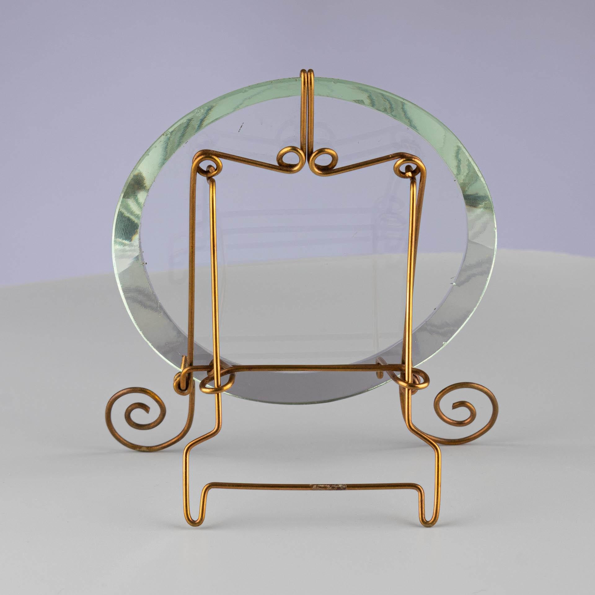 French Antique Round Picture Frame, France, Circa 1900, 9 x 9 cm For Sale