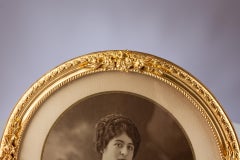 Antique Round Picture Frame, Photo Frame, France, Circa 1880, 11 x 11 cm