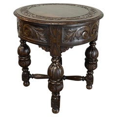 Antique Round Renaissance End Table
