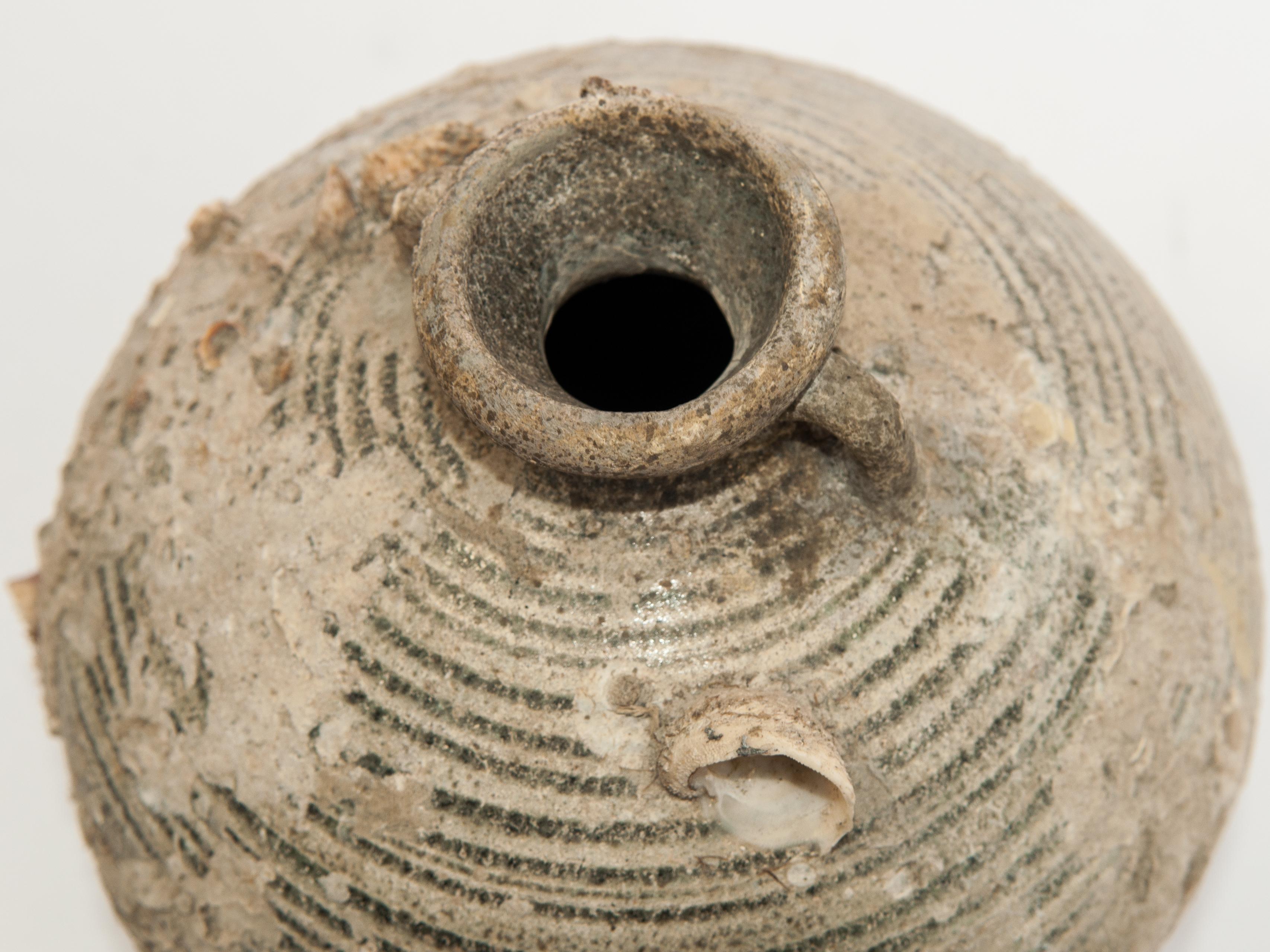 Hand-Crafted Antique Round Sawankhalok Jar, Sawankhalok, Thailand, 15th Century