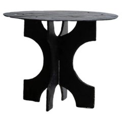 Antique Round Slate Garden Table from Belgium