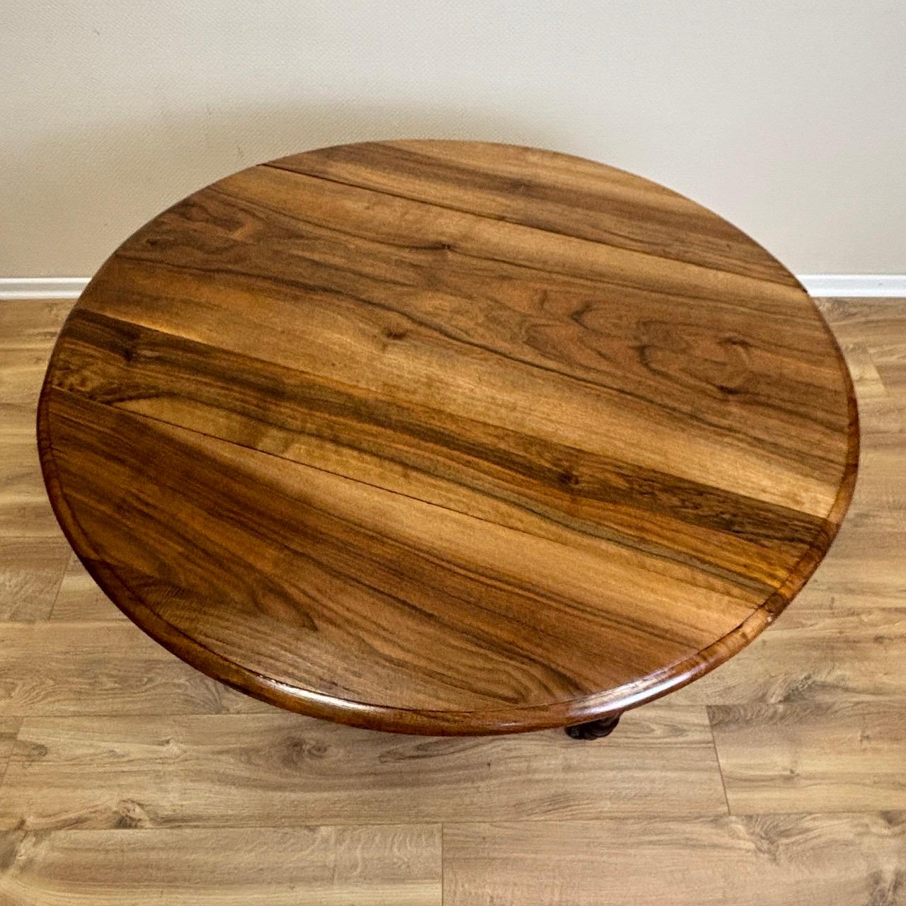 Antique round table from France  folding table top For Sale 6