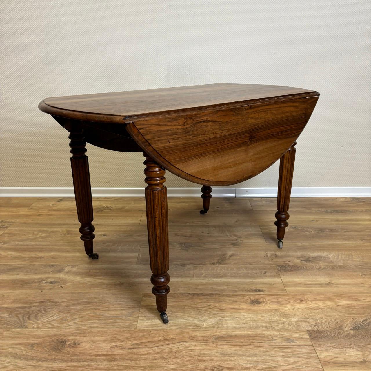 Antique round table from France  folding table top For Sale 8
