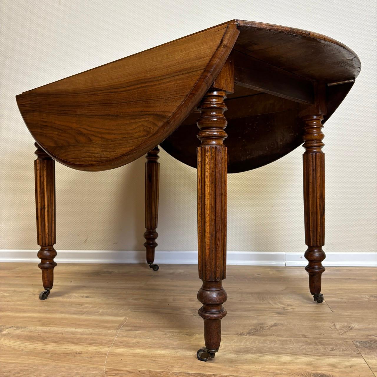 Antique round table from France  folding table top For Sale 12