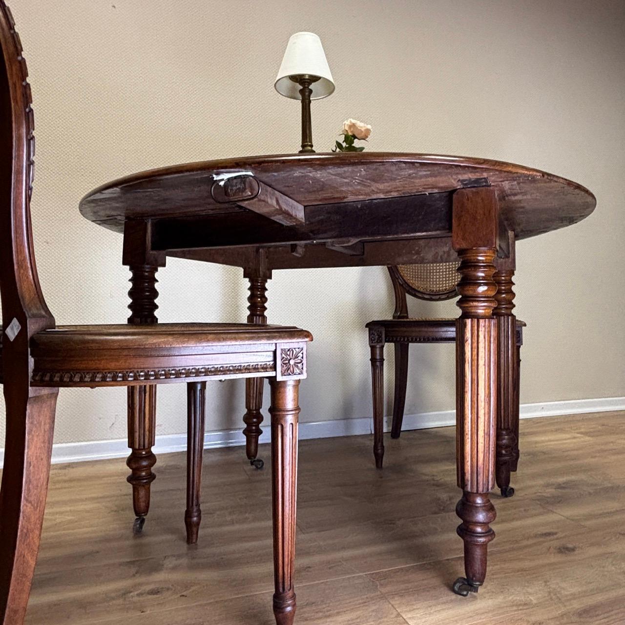 Early 20th Century Antique round table from France  folding table top For Sale