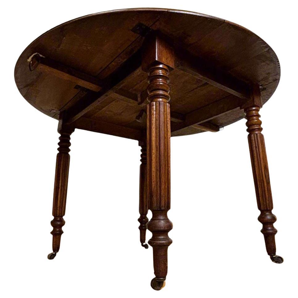 Antique round table from France  folding table top For Sale