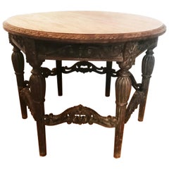 Antique Round Table Renaissance Revival 19th Century