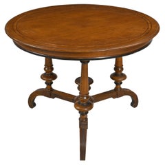 Antique Round Table with Turned Tripod Pedestal in Mahogany with Black Ebonizing