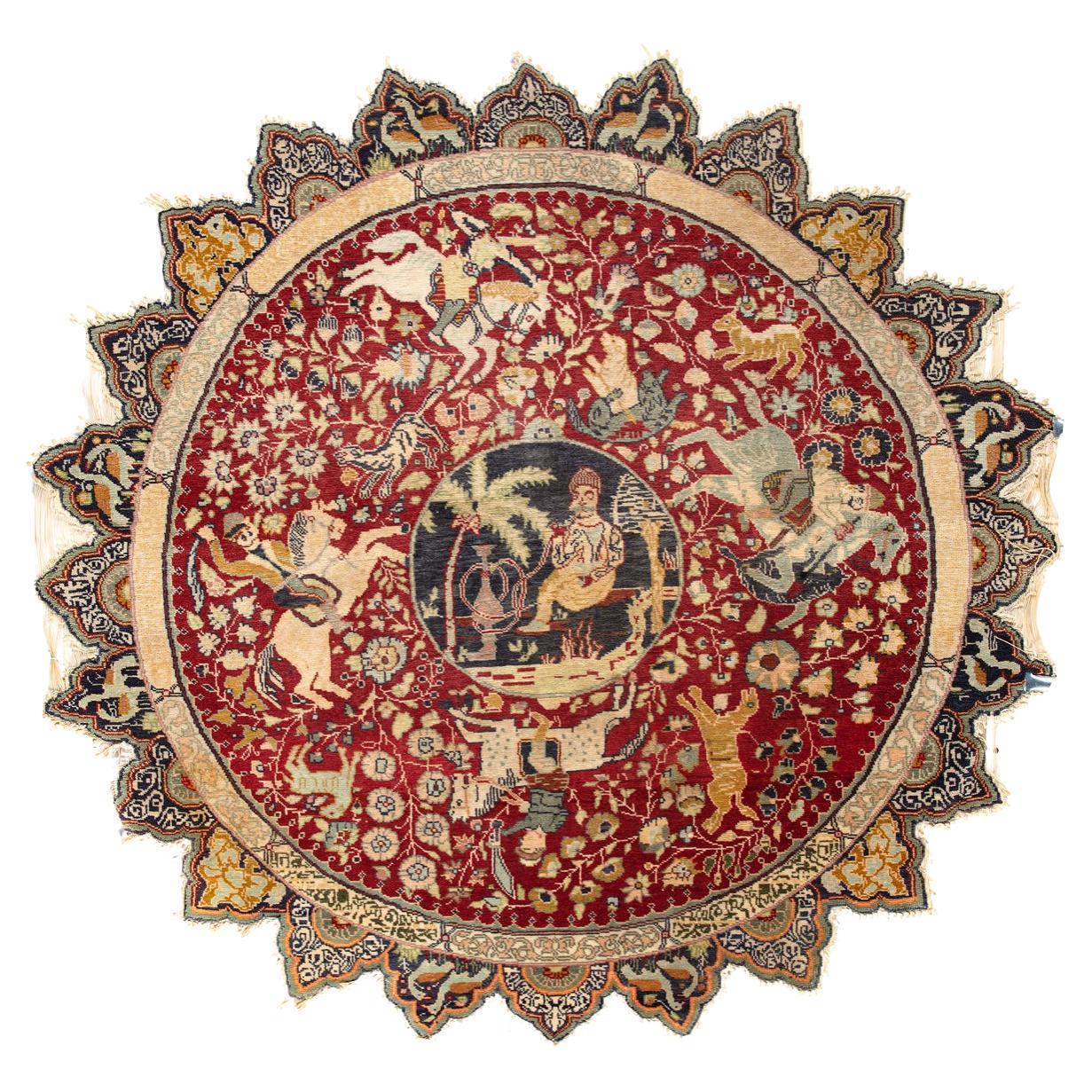 Antique Rounded Kayseri Rug, Turkey For Sale