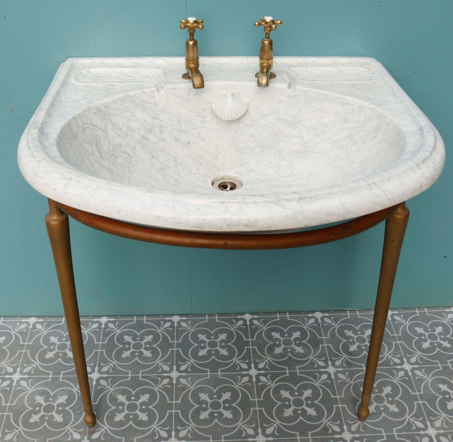 Porcelain Antique Rounded Marble Effect Sink