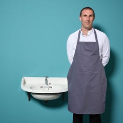 Reclaimed Rounded Porcelain Basin with Bracket