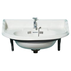 Reclaimed Rounded Porcelain Basin with Bracket