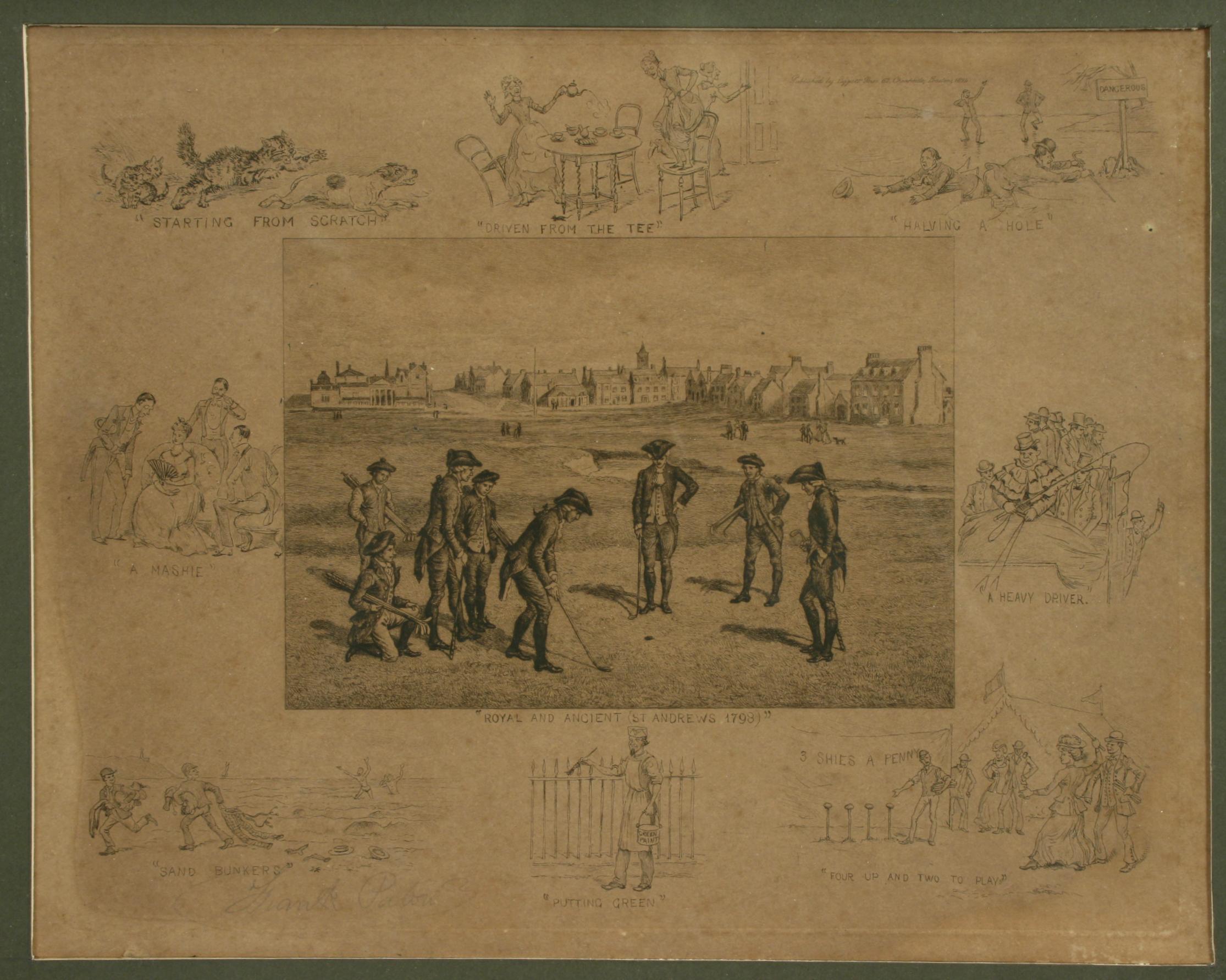 Royal & Ancient Golf Club, St. Andrews.
Golf print, depicting 