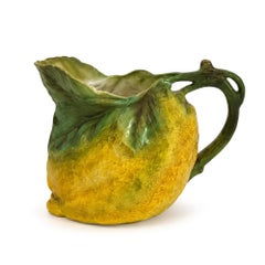 Jarra para la leche antigua de porcelana «Lemon» de Royal Bayreuth (Baviera), 1900