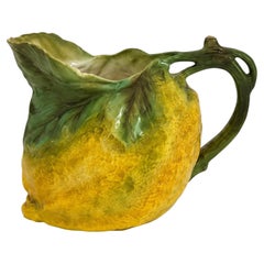 Jarra para la leche antigua de porcelana «Lemon» de Royal Bayreuth (Baviera), 1900