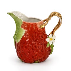 Antique Royal Bayreuth Bavaria Strawberry Porcelain Creamer with Gilt