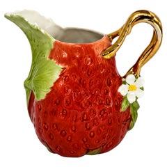 Antique Royal Bayreuth Bavaria Strawberry Porcelain Creamer with Gilt