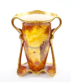 Antique Royal Bonn German Porcelain Hand-Painted & Gilt Figural Decorative Vases