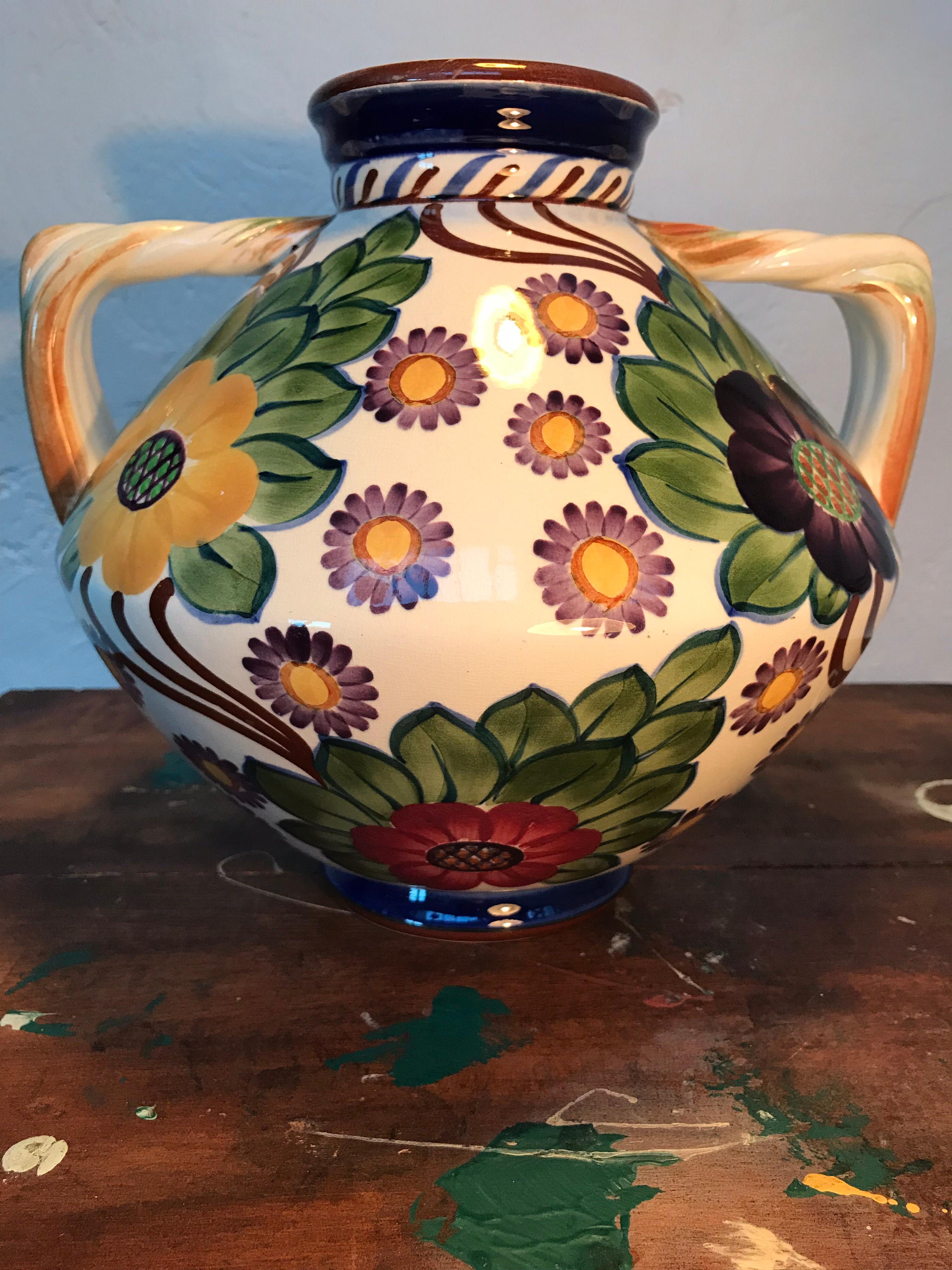 Hand-Crafted Antique Royal Copenhagen Aluminia Vase from 1908