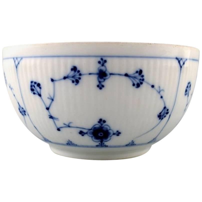 Antique Royal Copenhagen Blue Fluted Bowl, Mid-1800s