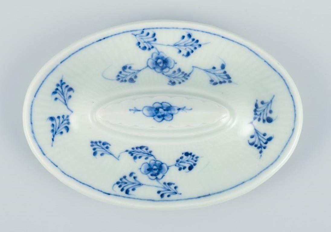 Antike Royal Copenhagen Blaue geriffelte Butterschale. Um 1820 im Angebot 2
