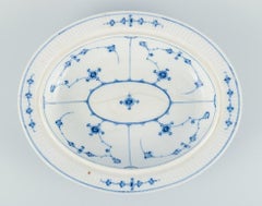 Antique Royal Copenhagen Blue Fluted oval tureen with lid.