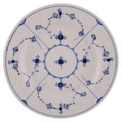 Antique Royal Copenhagen Blue Fluted Plain Dinner Plate, Early 19th C
