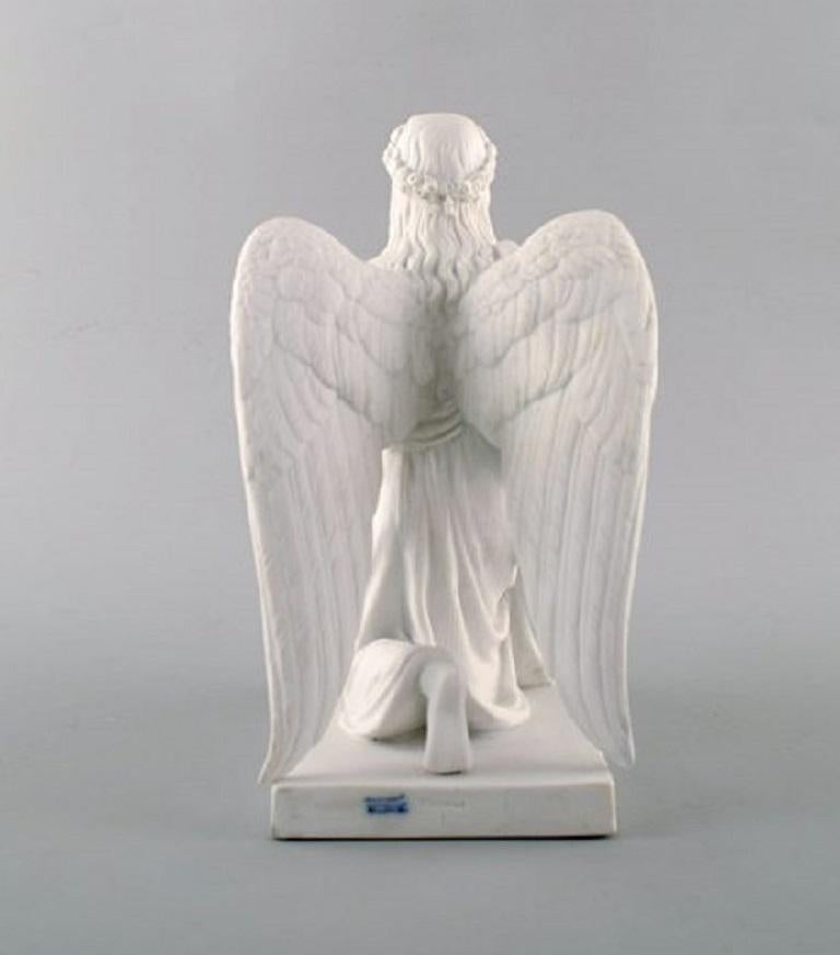 Neoclassical Antique Royal Copenhagen Figurine in Biscuit, The Angel of Baptism
