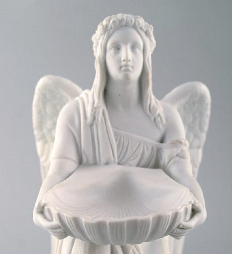 Danish Antique Royal Copenhagen Figurine in Biscuit, The Angel of Baptism