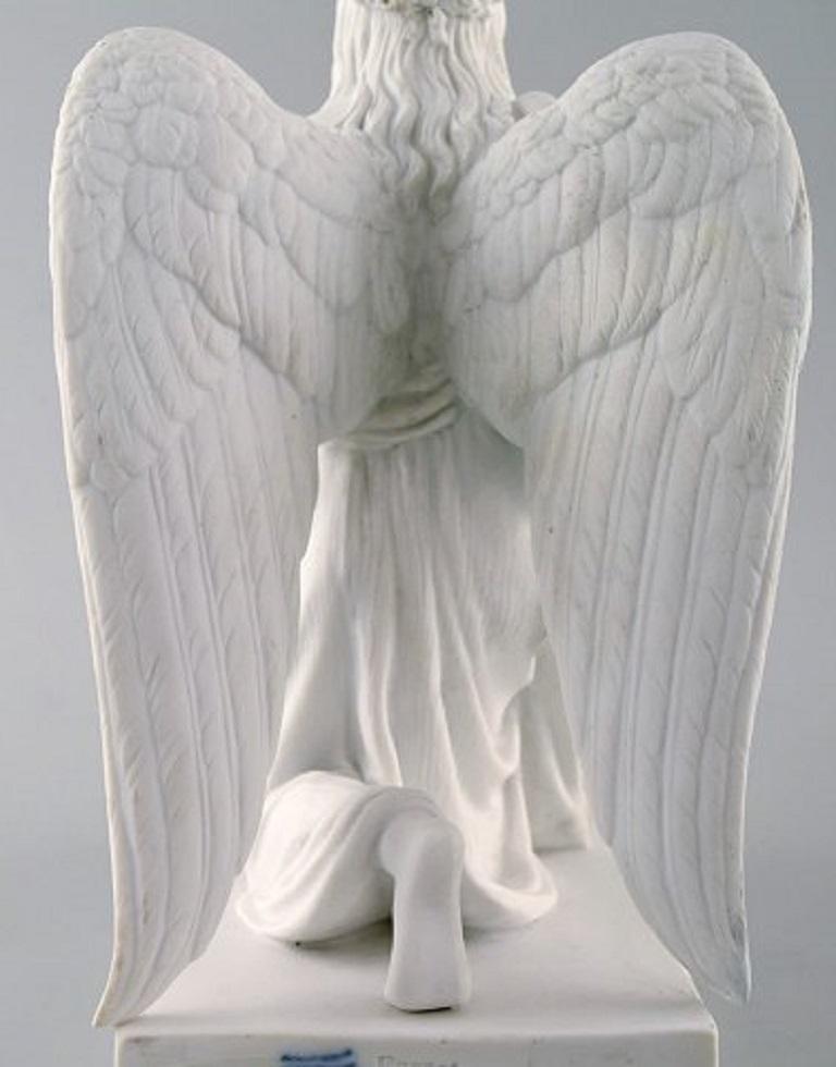 Mid-19th Century Antique Royal Copenhagen Figurine in Biscuit, The Angel of Baptism